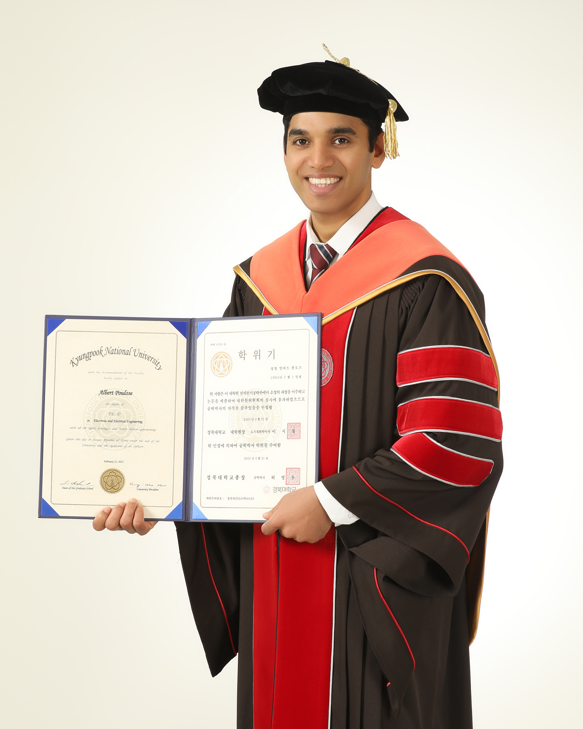 Albert Poulose at the Ph.D. graduation ceremony